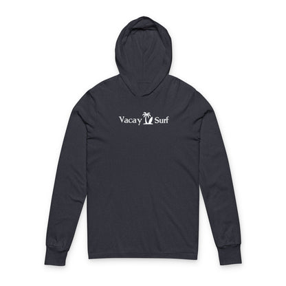Vacay Surf Hooded Long Sleeve Tee - Lightweight Beach Hoodie, Color Options