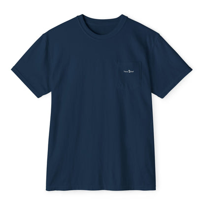 Pocket Tee - Minimal Pocket T-Shirt, 100% Cotton, Navy/Gray Color Optons