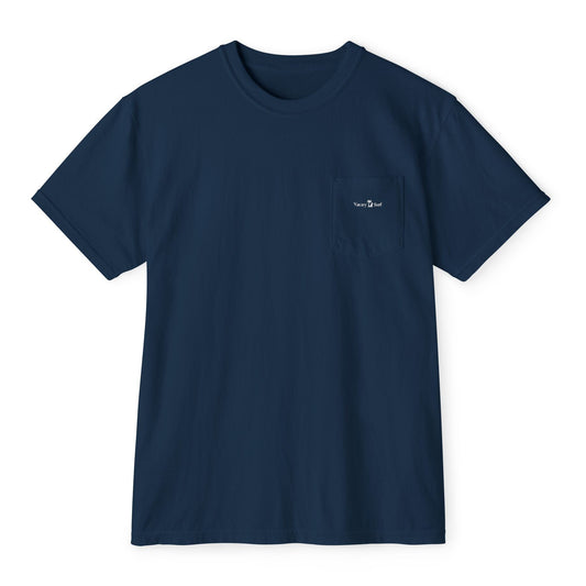 Pocket Tee - Minimal Pocket T-Shirt, 100% Cotton, Navy/Gray Color Optons
