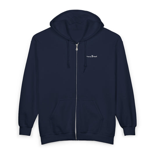 Vacay Surf Zip Hoodie | Men/Women Full‑Zip Hooded Sweatshirt, Color Options