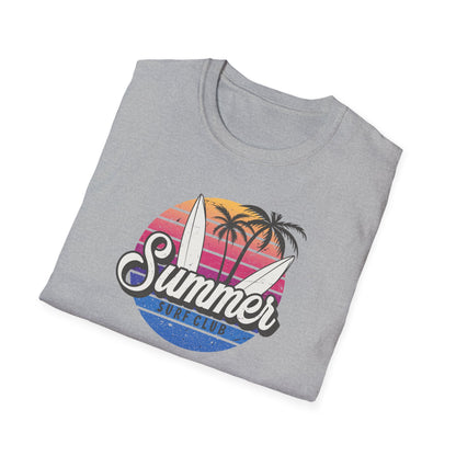 Summer Surf Club Soft T-Shirt, Sport Activewear Tee, Unisex, Color Options