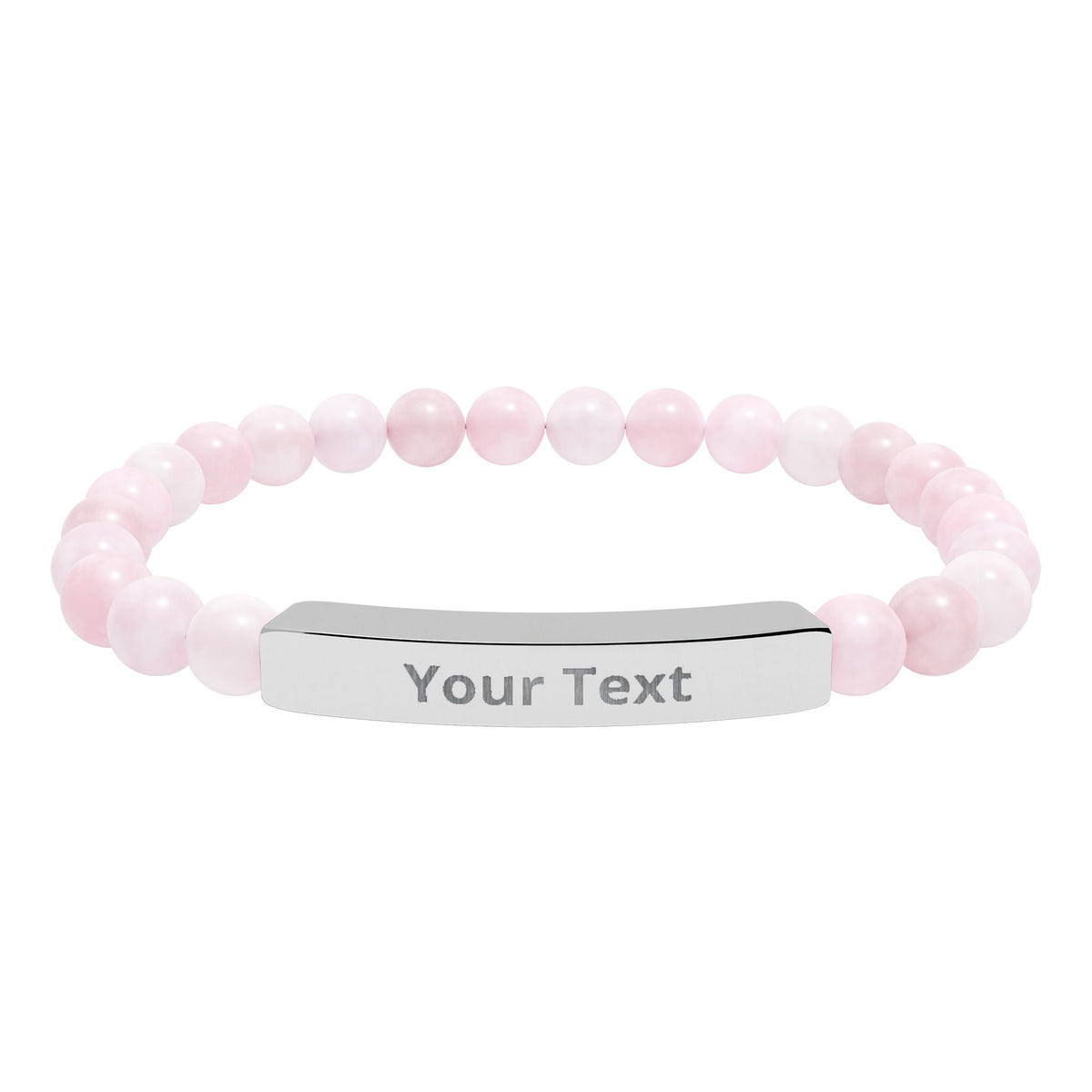 Personalized Natural Stone Stretch Bar Bracelet | Men/Women, Color Options