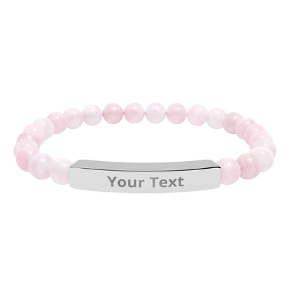 Personalized Natural Stone Stretch Bar Bracelet | Men/Women, Color Options