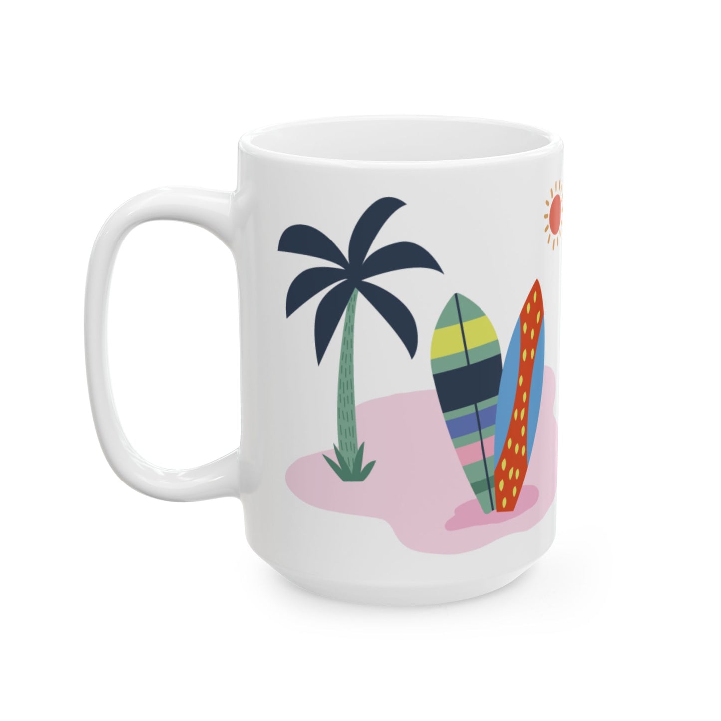 Beach Style Coffee Mug, Ceramic Coffee Cup, 11oz or 15oz Size, Perfect Gift