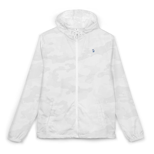 VS Windbreaker Jacket | Men/Women Hooded Zip-Up, White Camoflauge