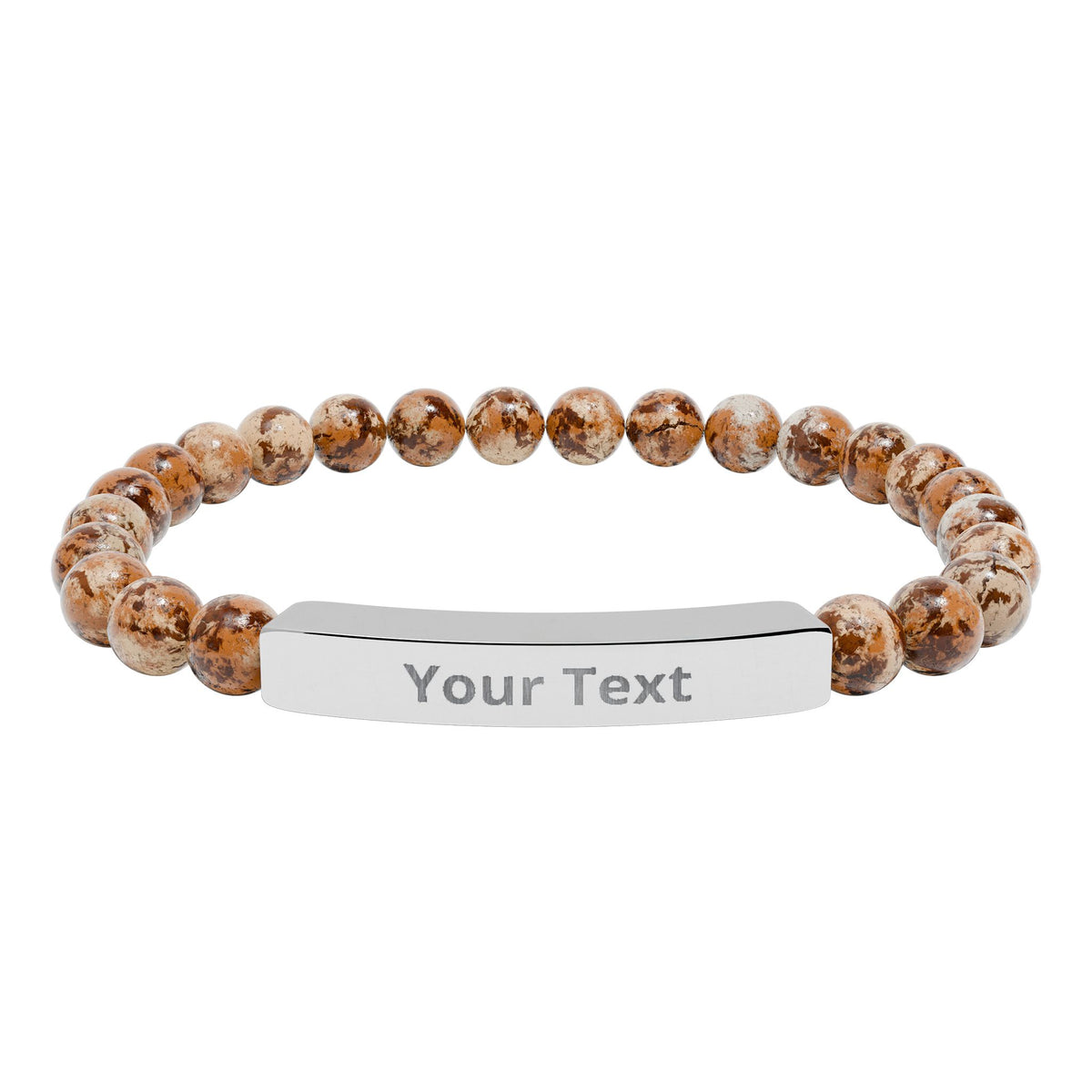 Personalized Natural Stone Stretch Bar Bracelet | Men/Women, Color Options