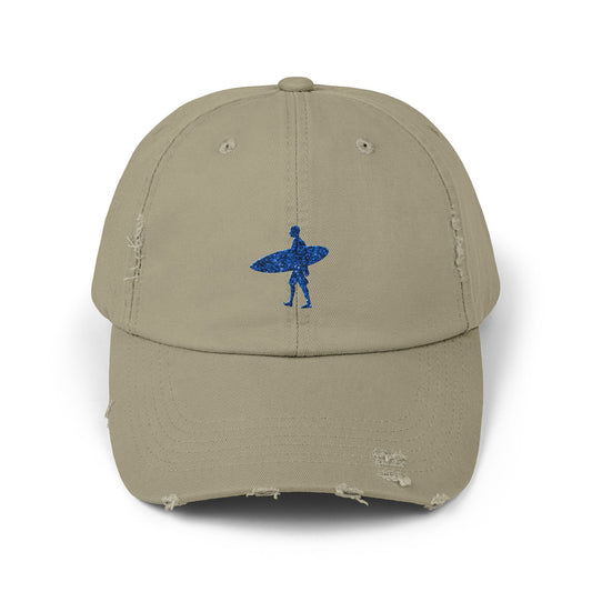 Distressed Hat - Surfer Logo | 100% Cotton Twill Cap, Color Options