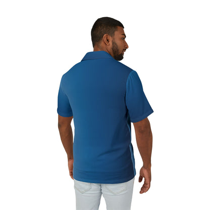 Men's Eco-Recycled Hawaiian Camp Shirt 'The Dreamer II'- Lightweight, Blue