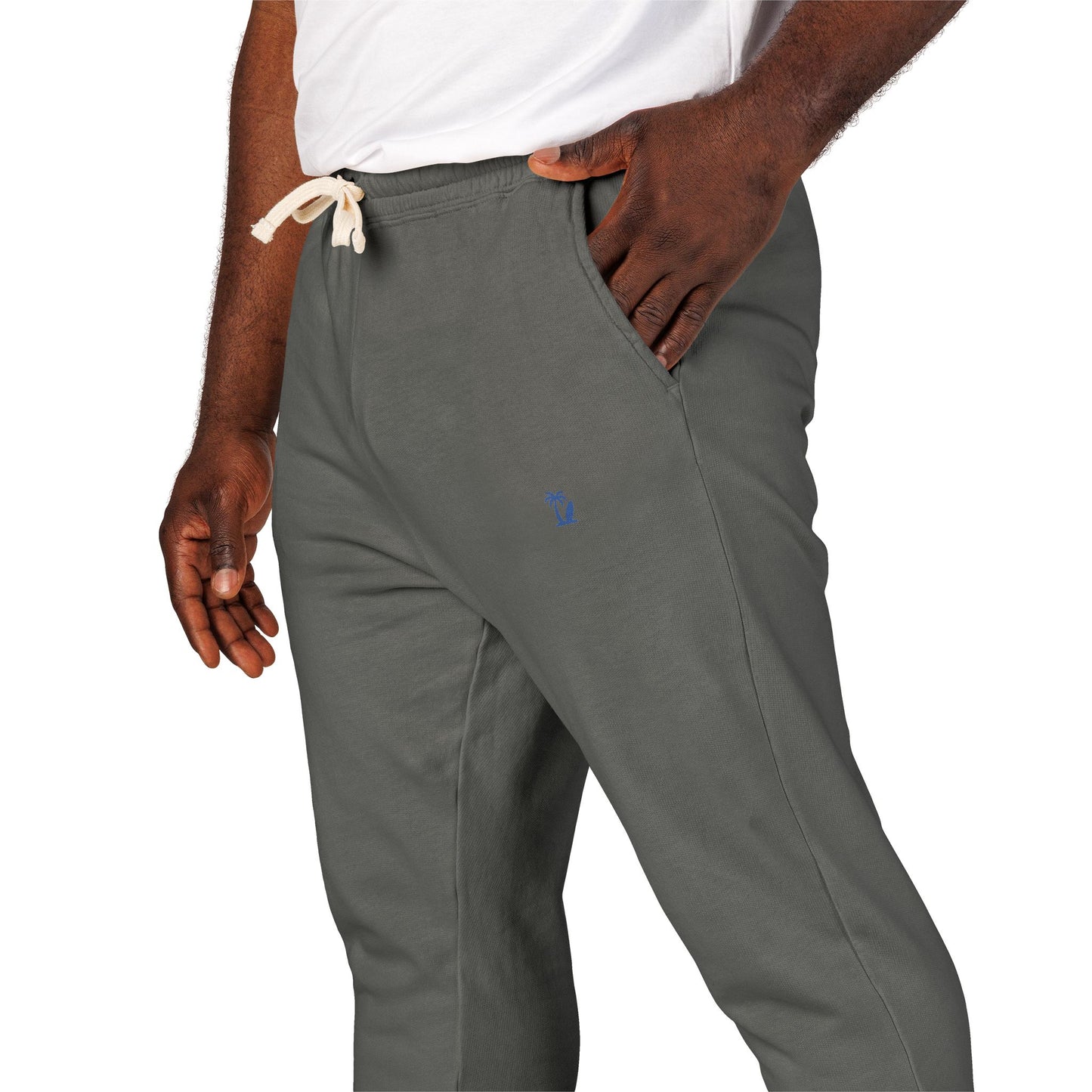 Men's Embroidered Fleece Sweatpants - Relaxed Joggers, Color Options