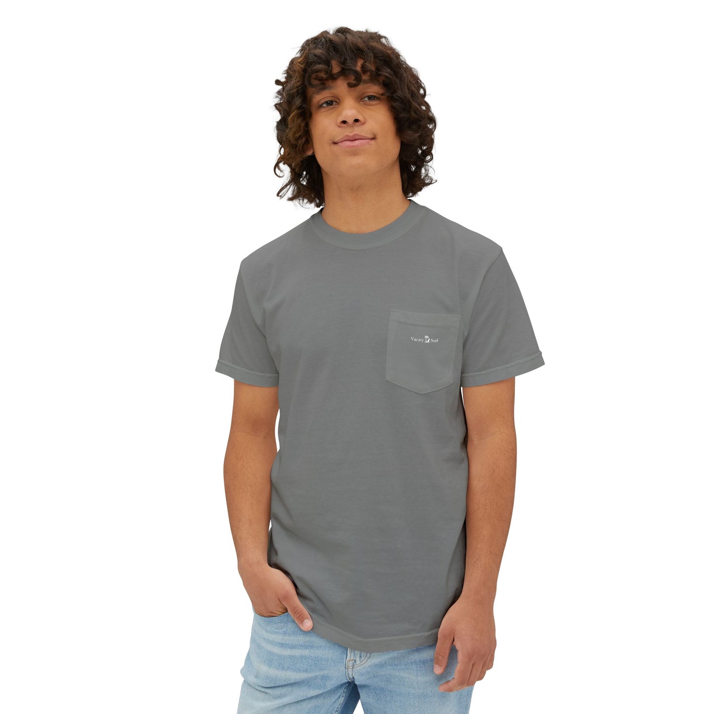 Pocket Tee - Minimal Pocket T-Shirt, 100% Cotton, Navy/Gray Color Optons