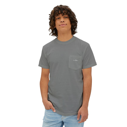 Pocket Tee - Minimal Pocket T-Shirt, 100% Cotton, Navy/Gray Color Optons