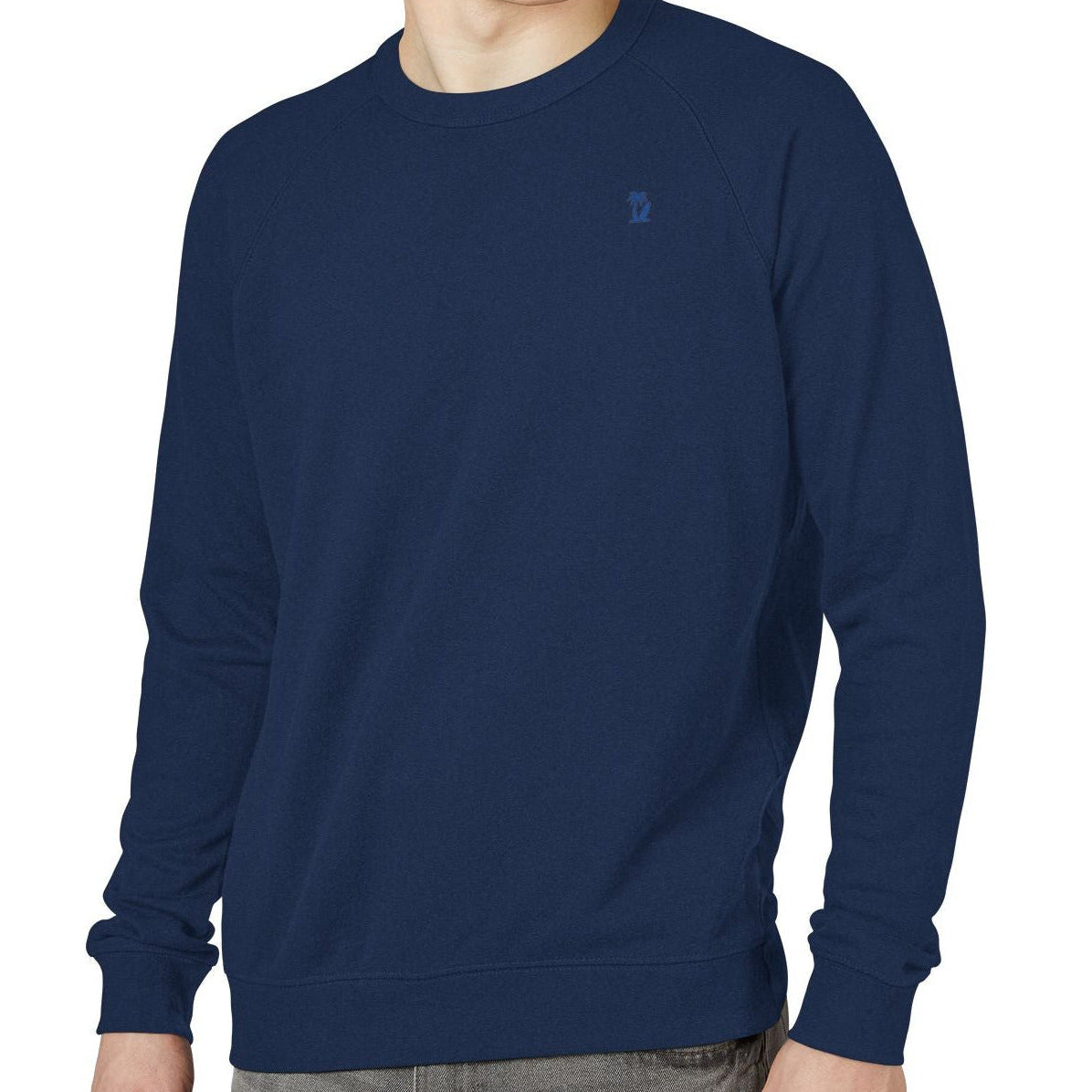 Men's Minimal VS Raglan Crewneck Sweatshirt, French Terry, Color Options