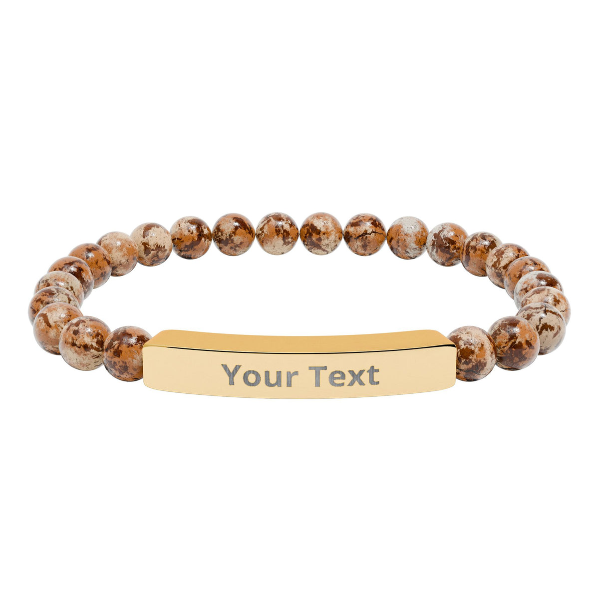 Personalized Natural Stone Stretch Bar Bracelet | Men/Women, Color Options
