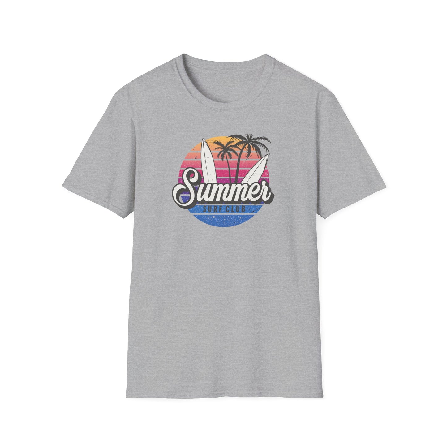 Summer Surf Club Soft T-Shirt, Sport Activewear Tee, Unisex, Color Options