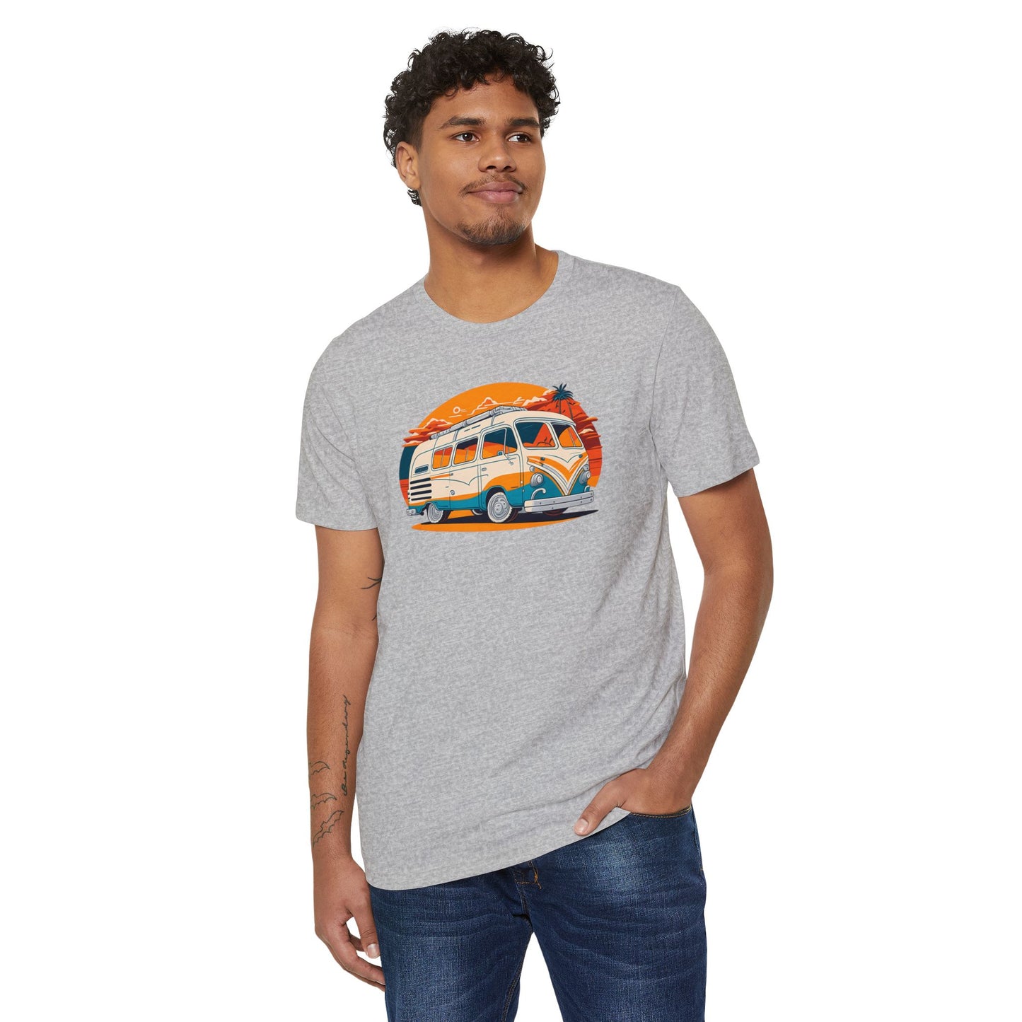 Eco-Friendly Beach Cruiser T-Shirt, Fun Soft Sustainable Tee, Color Options
