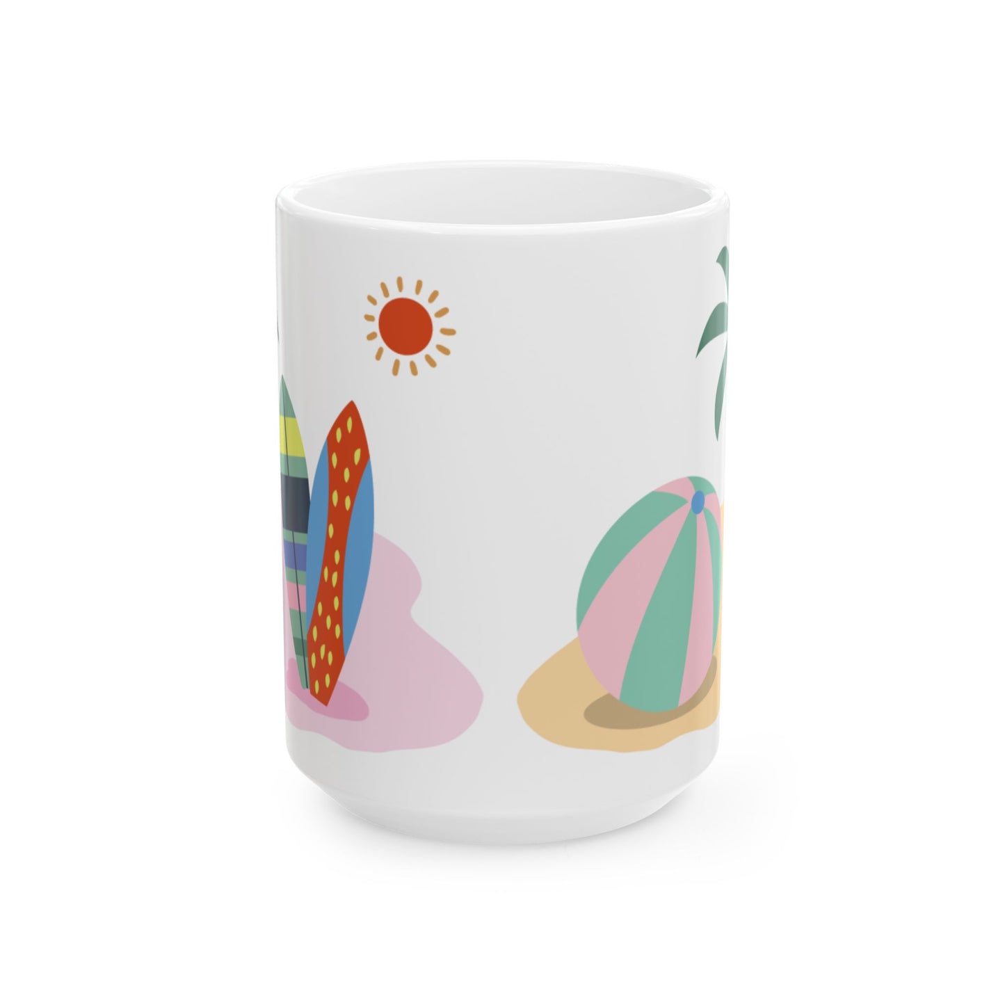Beach Style Coffee Mug, Ceramic Coffee Cup, 11oz or 15oz Size, Perfect Gift