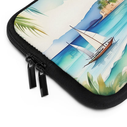 Laptop Sleeve Cover | Art Print Paradise Beach View, 7" to 17" Size Options
