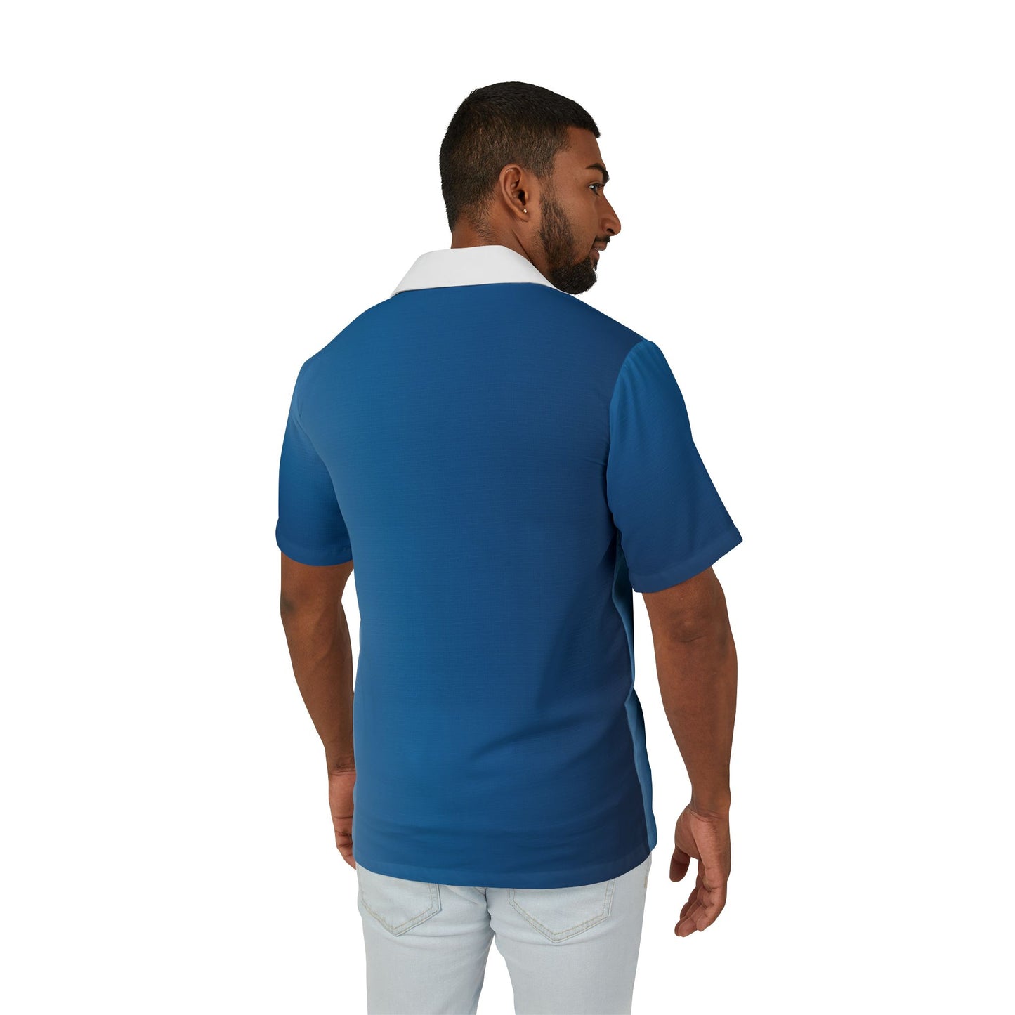 Men's Eco-Recycled Hawaiian Camp Shirt 'The Dreamer' - Lightweight, Blue