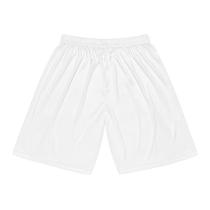 Men's White Basketball Shorts - Lightweight Shorts Moisture Wicking
