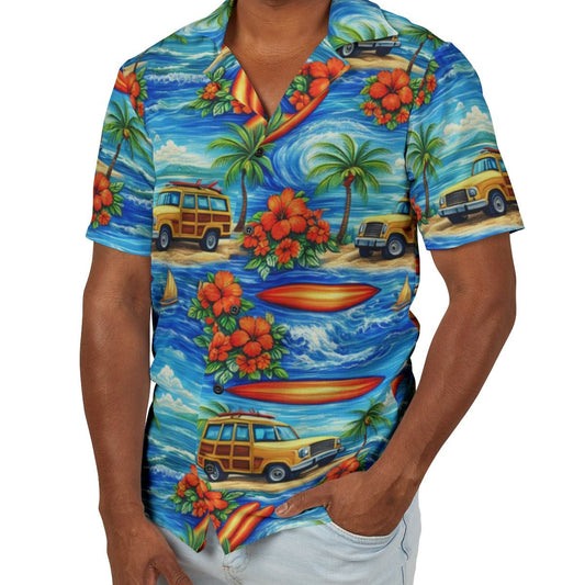 Men's 'Woody' Hawaiian Camp Shirt - Lightweight Eco-Recycled Material