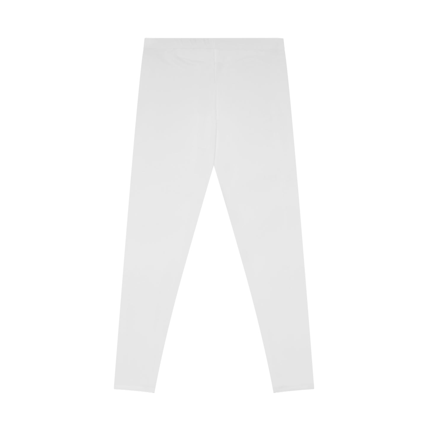 Women's White Stretch Leggings with Small VS Print — Minimal Yoga Leggings