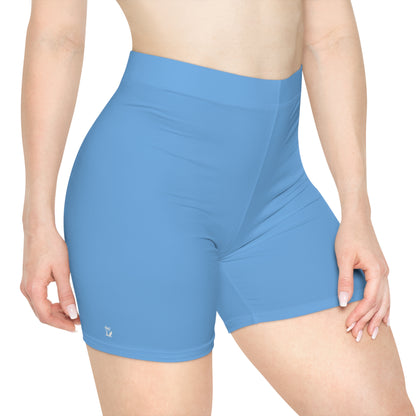 Women's Sky Blue Yoga Shorts - Comfortable Activewear Everyday Workout