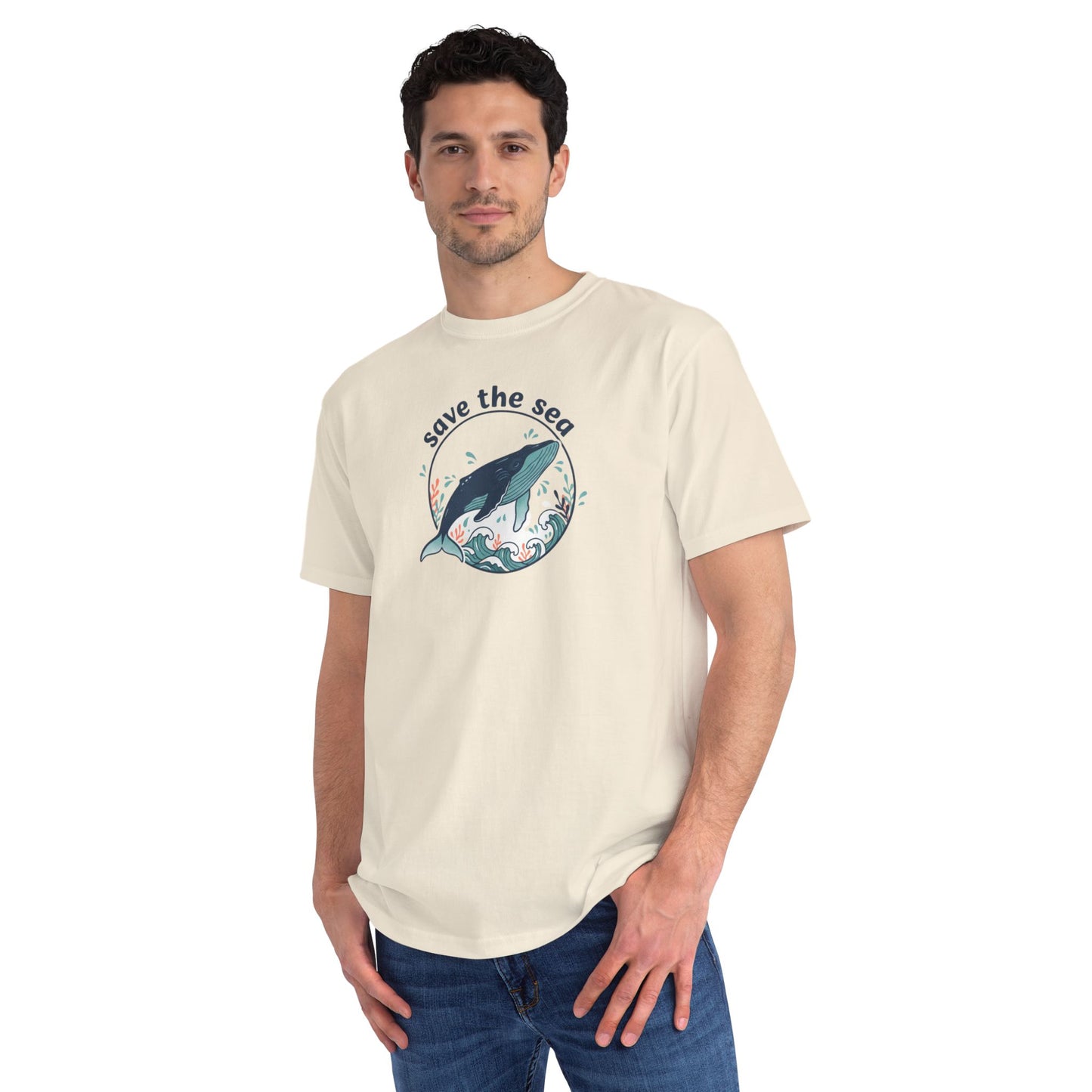 Save the Sea Whale T-Shirt — Organic Cotton Tee, Ocean Conservation Tee
