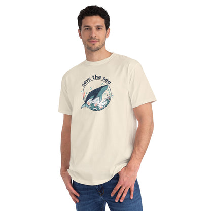 Save the Sea Whale T-Shirt — Organic Cotton Tee, Ocean Conservation Tee