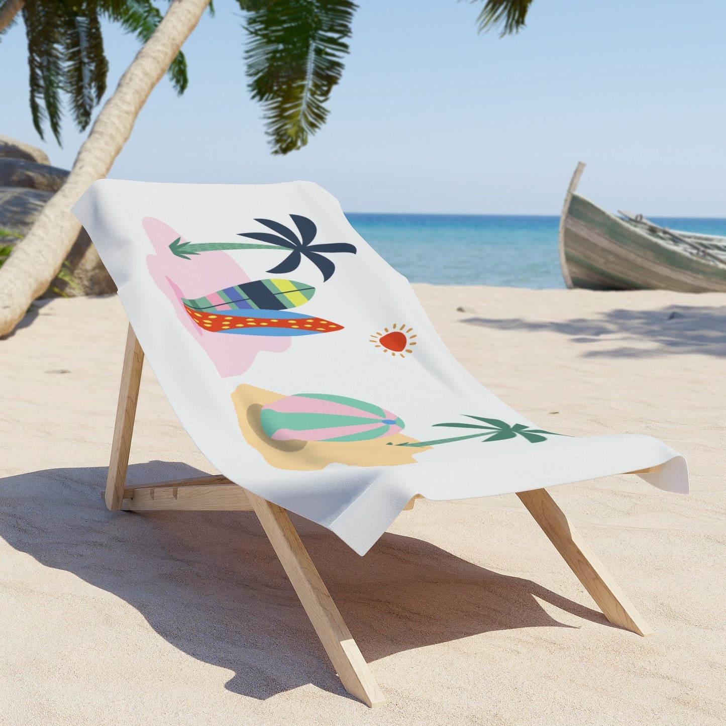 Beach Towel - Minimal Micro-Logo Towel, Soft Beach Towel, Size Options