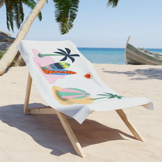 Beach Towel - Minimal Micro-Logo Towel, Soft Beach Towel, Size Options