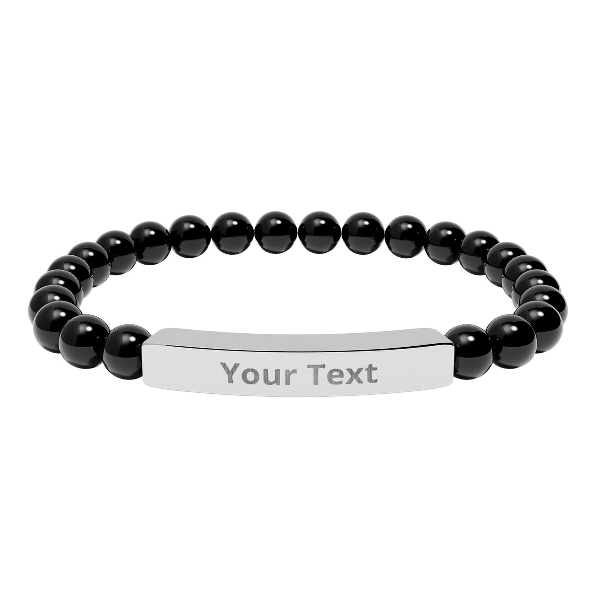 Personalized Natural Stone Stretch Bar Bracelet | Men/Women, Color Options