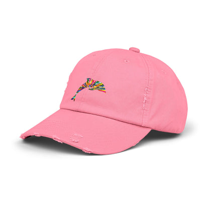 Dolphin Logo Distressed Hat - Nature Hat, Cute Pink Cap, Color Options