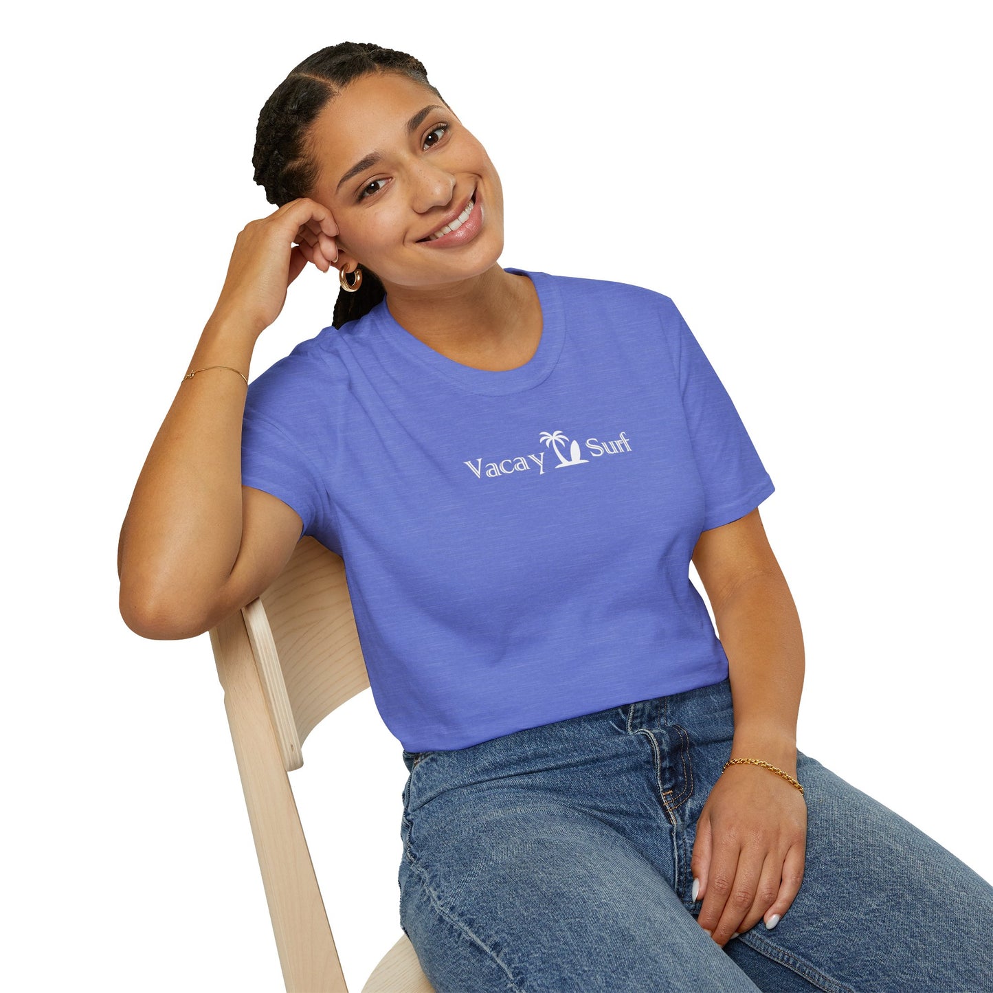 Vacay Surf T-Shirt, Comfortable Super Soft Heather Fabric Tee, Color Options