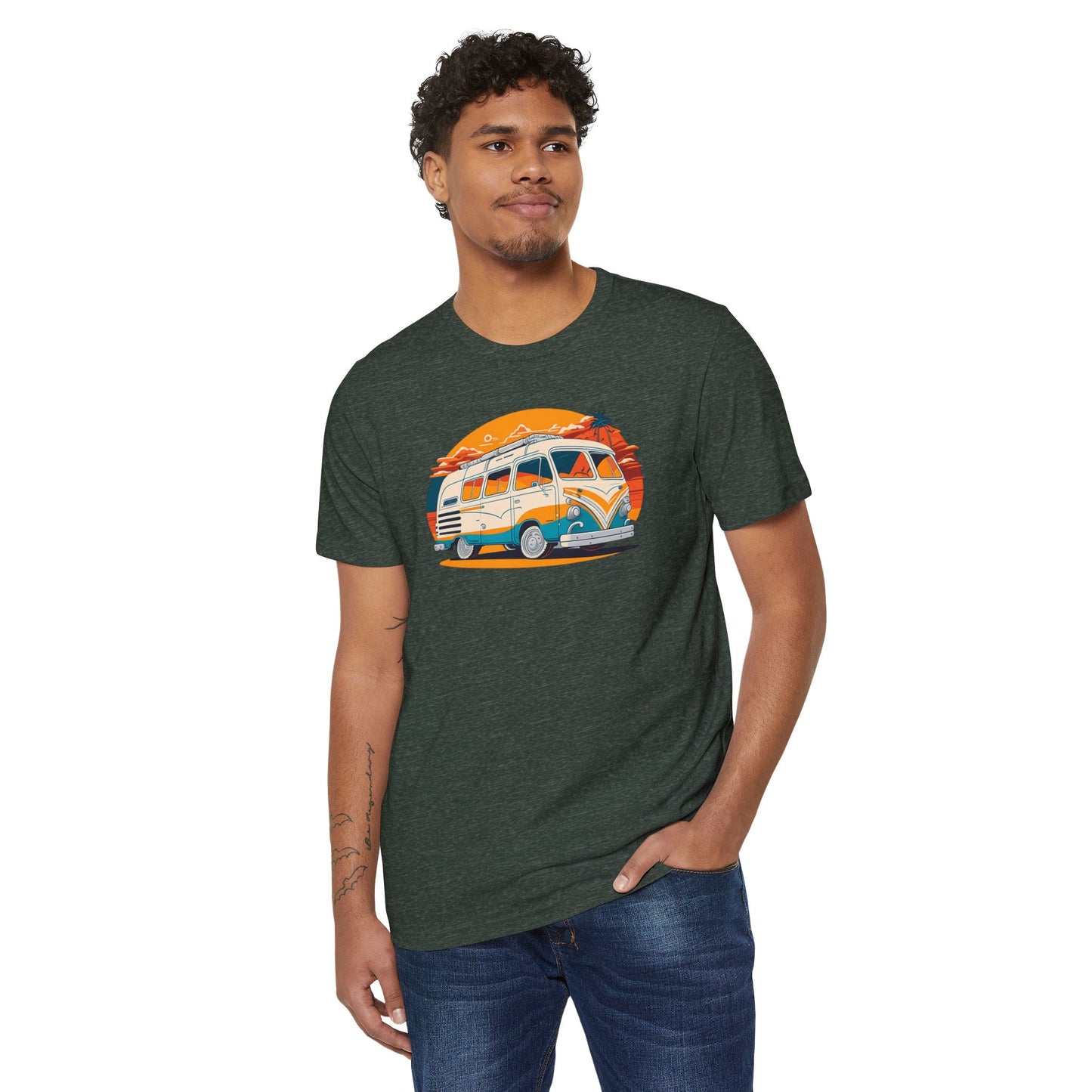 Eco-Friendly Beach Cruiser T-Shirt, Fun Soft Sustainable Tee, Color Options