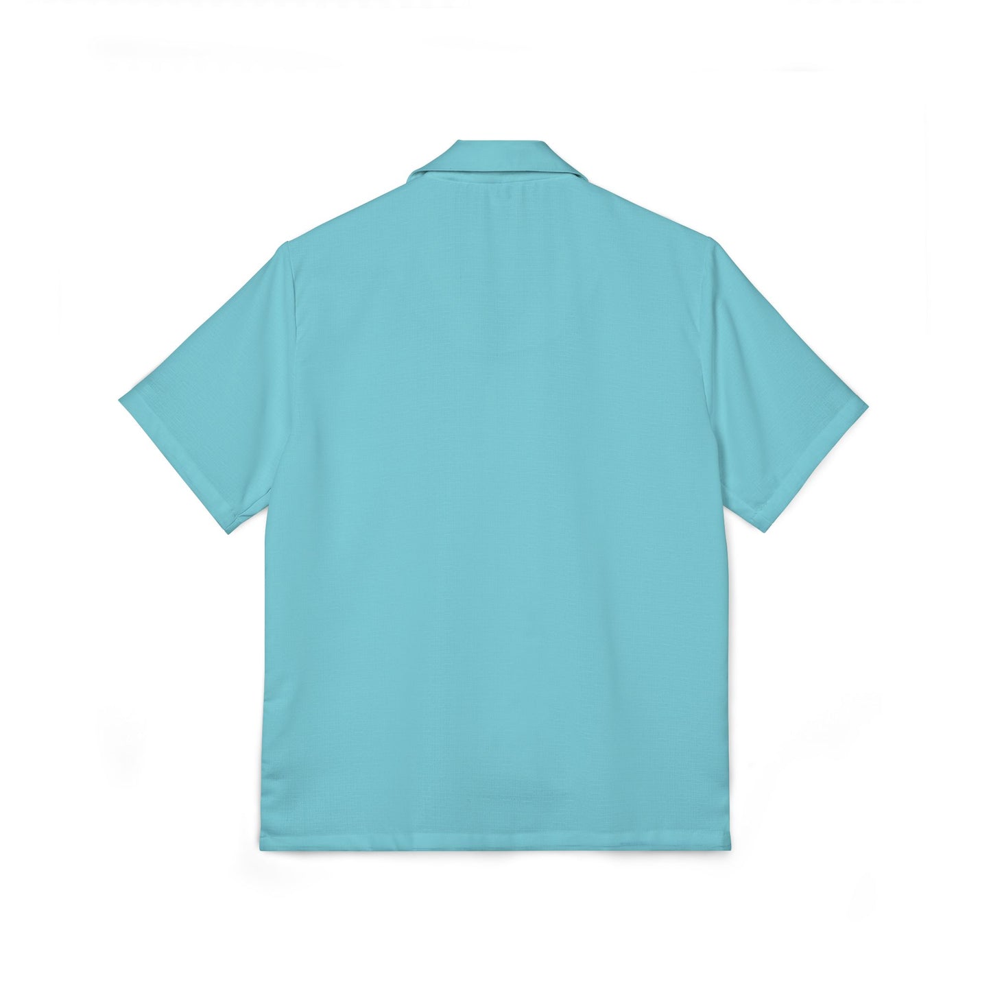 Men's Light Blue Eco-Recycled Hawaiian Camp Shirt - Minimal, Lightweight