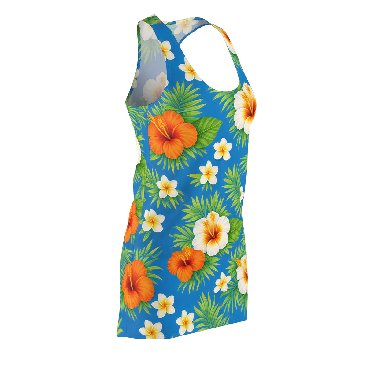 Tropical Hibiscus Floral Racerback Hawaiian Dress | Lightweight Sporty Fit