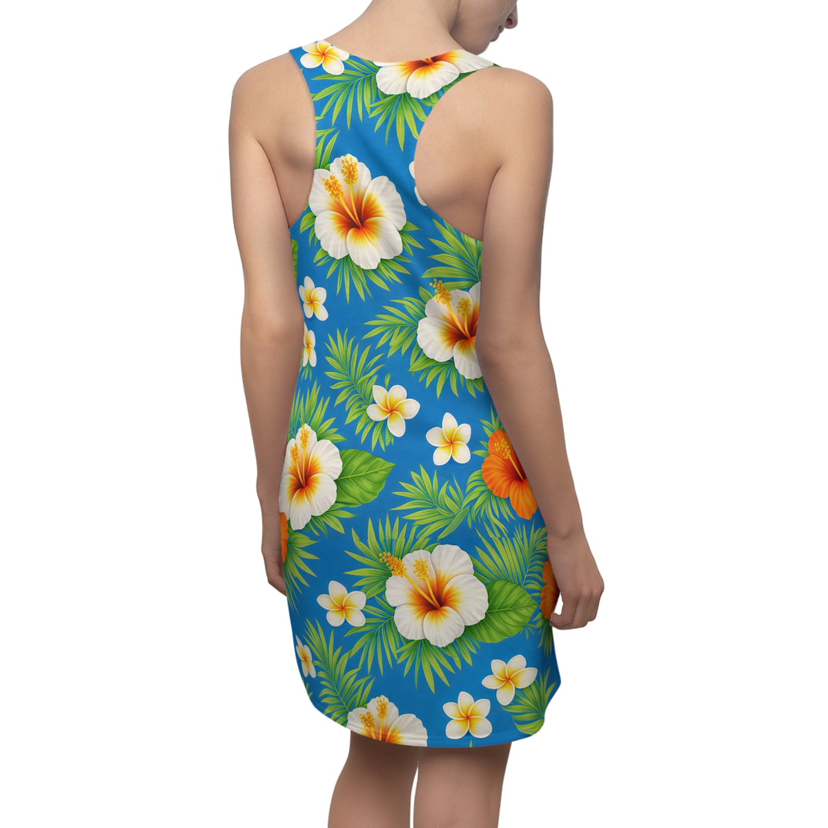 Tropical Hibiscus Floral Racerback Hawaiian Dress | Lightweight Sporty Fit