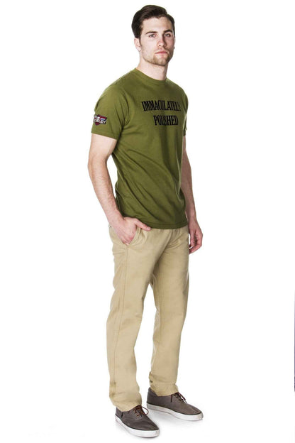 Men's Khaki Chino Pants | 100% Cotton Twill, Button Fly Straight Leg Slim Fit