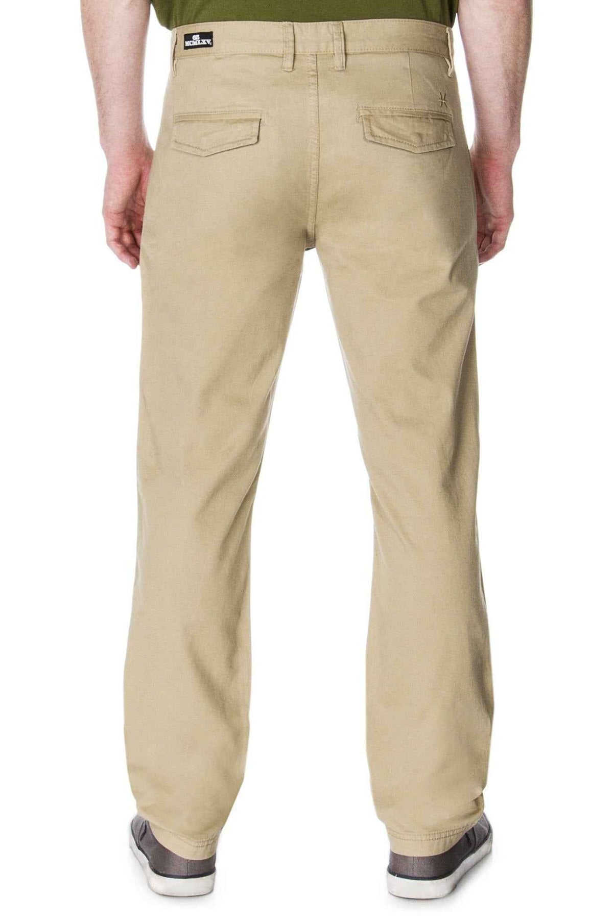 Men's Khaki Chino Pants | 100% Cotton Twill, Button Fly Straight Leg Slim Fit