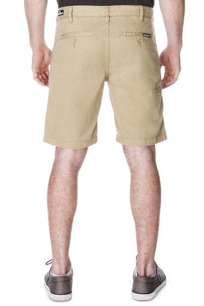Men's Khaki Chino Shorts | 100% Cotton Washed Twill, Classic Straight Leg