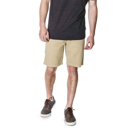 Men's Khaki Chino Shorts | 100% Cotton Washed Twill, Classic Straight Leg
