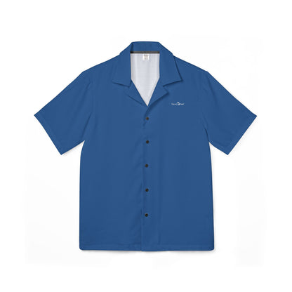 Men's Eco-Recycled Blue Hawaiian Camp Shirt - Minimal Soft Lightweight