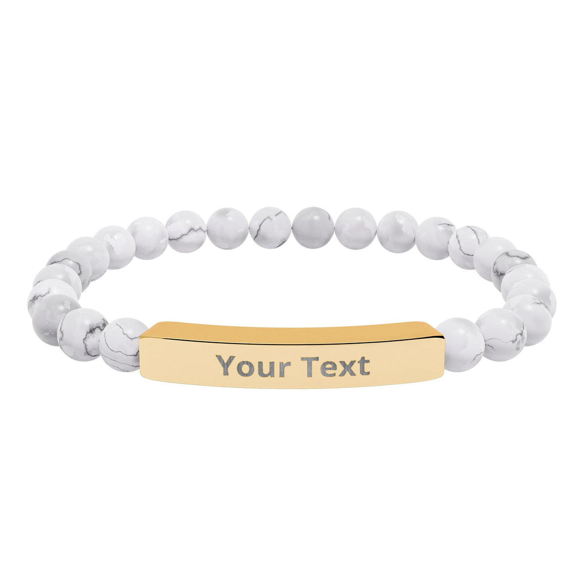 Personalized Natural Stone Stretch Bar Bracelet | Men/Women, Color Options