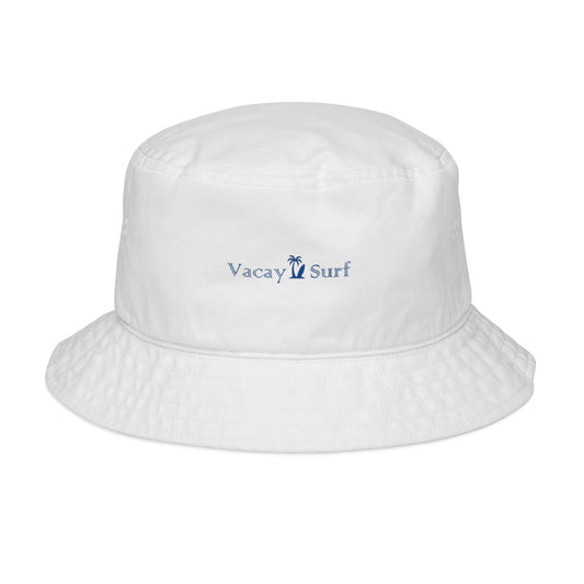 VS Embroidered Bucket Hat | 100% Cotton Twill, Short Brim, White