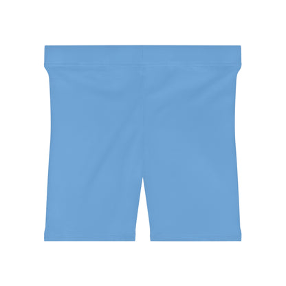 Women's Sky Blue Yoga Shorts - Comfortable Activewear Everyday Workout