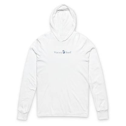 Hooded Long Sleeve Tee | Men/Women Lightweight VS Beach Hoodie, White