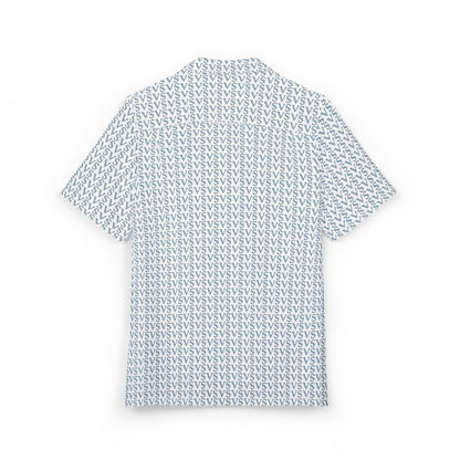 The Vacay Surf - Light Blue Geometric Hawaiian Shirt, All-Over VS Pattern