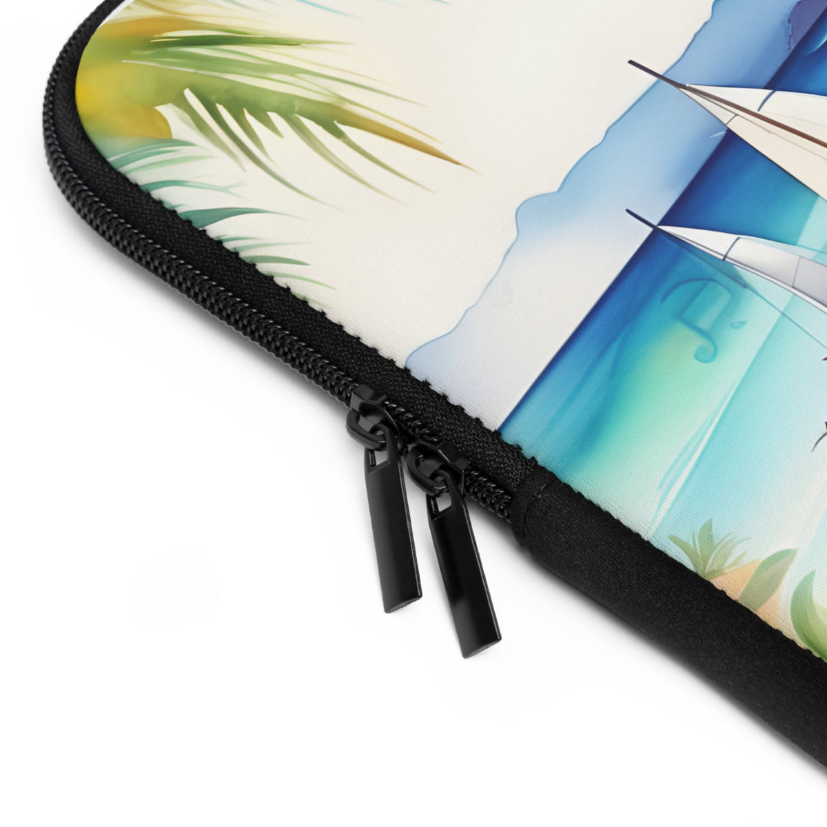 Laptop Sleeve Cover | Art Print Paradise Beach View, 7" to 17" Size Options