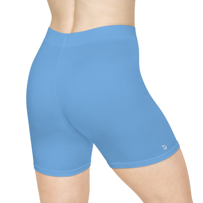Women's Sky Blue Yoga Shorts - Comfortable Activewear Everyday Workout