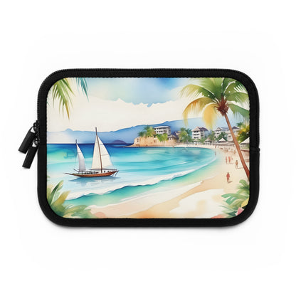 Laptop Sleeve Cover | Art Print Paradise Beach View, 7" to 17" Size Options